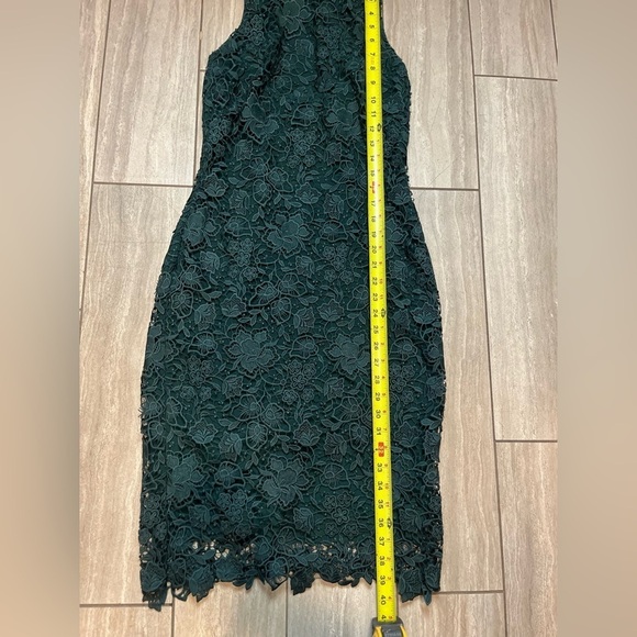 Lauren Ralph Lauren Green Lace Lined Bodycon Halter Dress Size 2 - Picture 5 of 7
